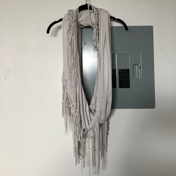 Urban Outfitters Accessories - URBAN OUTFITTERS cream fringe infinity scarf